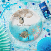 Sea N Greetings Beach Ocean Napkins Pappteller (Party)