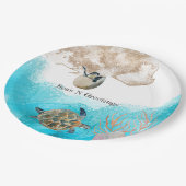 Sea N Greetings Beach Ocean Napkins Pappteller (Schrägansicht)
