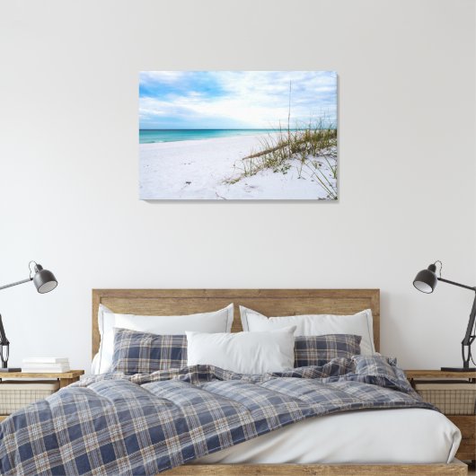 Sea Oats And White Sand Beach Morning Canvas Leinwanddruck (Insitu (Schlafzimmer))