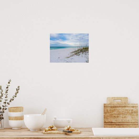 Sea Oats And White Sand Beach Morning Poster (Küche)