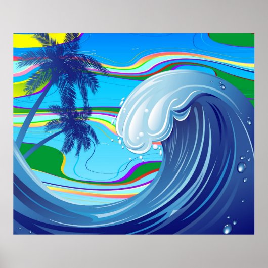 Sea Ocean big Wave Water Poster (Vorne)