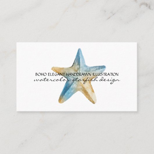 Sea Ocean Boho Starfish Visitenkarte (Vorderseite)