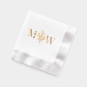 Sea Ocean Coral Couple Wedding 2 Initial Monogram Servietten Mit Folie (Links)