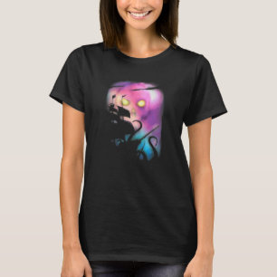Sea Of Thieves Kraken Kampf Schiff Umriss Schädel T-Shirt