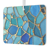 Sea of Waves Blue and Gold Mosaic Fine Art Autolufterfrischer (Links)