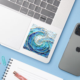 Sea of Waves Mosaic Art Aufkleber