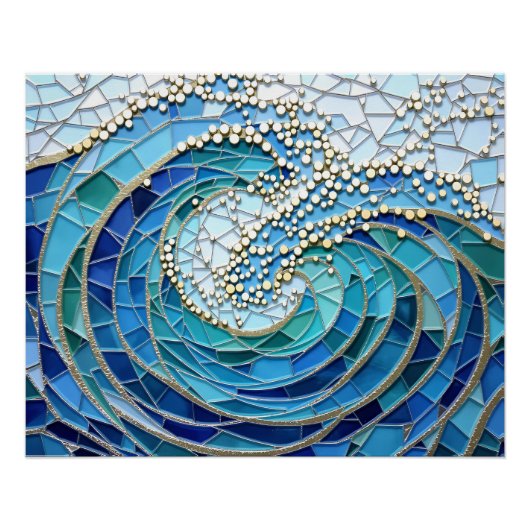 Sea of Waves Mosaic Art Poster (Vorderseite)