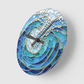 Sea of Waves Mosaic Art Runde Wanduhr (Winkel)