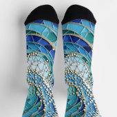 Sea of Waves Mosaic Art Socken (Oben)