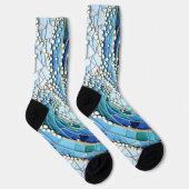 Sea of Waves Mosaic Art Socken (Rechts)