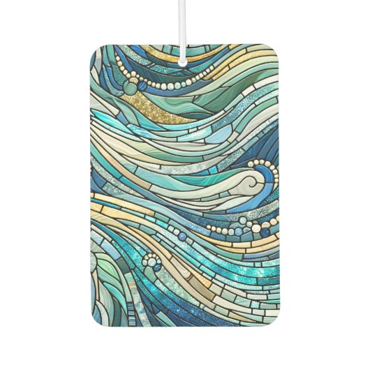 Sea of Waves Teal Mosaic Fine Art Autolufterfrischer (Vorderseite)