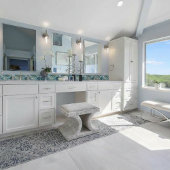 Sea of Waves Teal Mosaic Fine Art Fliese