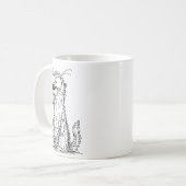 Sea Otter Abstract Art Rtrait Drawing Whimsical Fu Kaffeetasse (Vorderseite Links)