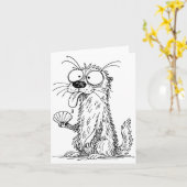 Sea Otter Abstract Art Rtrait Drawing Whimsical Fu Karte (Gelbe Blume)