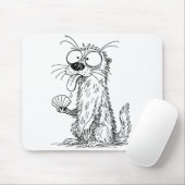 Sea Otter Abstract Art Rtrait Drawing Whimsical Fu Mousepad (Mit Mouse)