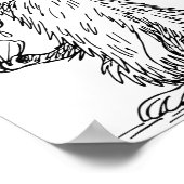 Sea Otter Abstract Art Rtrait Drawing Whimsical Fu Poster (Ecke)