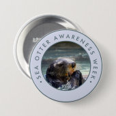 Sea Otter Awareness Week, Aquarell Button (Vorne & Hinten)