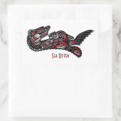 SEA OTTER & BABY (Haida Styled) Art Gift Sticker (Tasche)