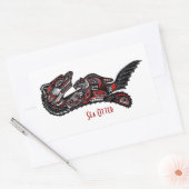 SEA OTTER & BABY (Haida Styled) Art Gift Sticker (Umschlag)