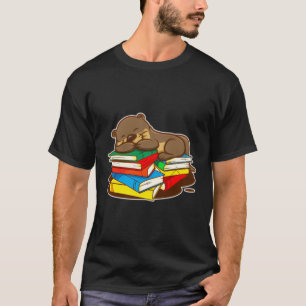 Sea Otter Book Reading GIF for Bookworm Lehrer T-Shirt