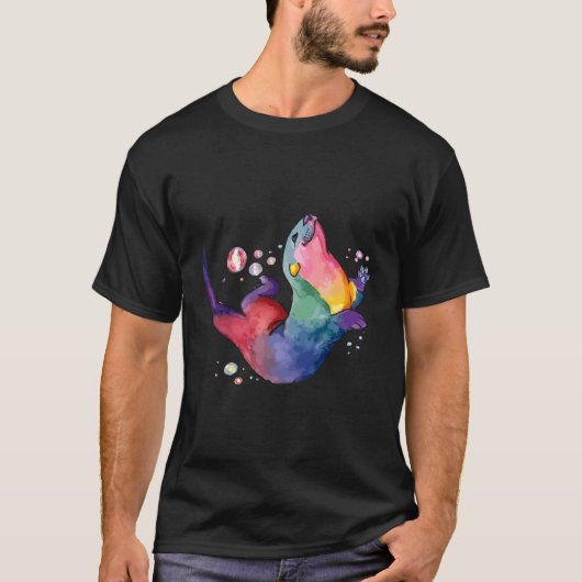 Sea Otter farbiger Schlag T-Shirt (Vorderseite)