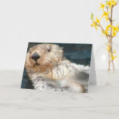 Sea Otter Greycard Karte (Gelbe Blume)