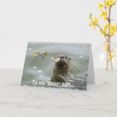 Sea Otter Greycard Karte (Gelbe Blume)