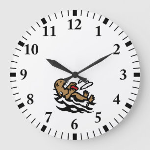 Sea otter große wanduhr