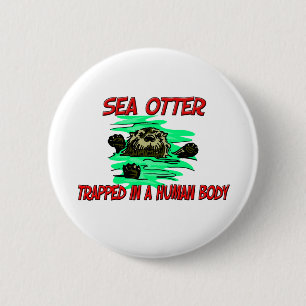Sea Otter in einem menschlichen Körper gefangen Button