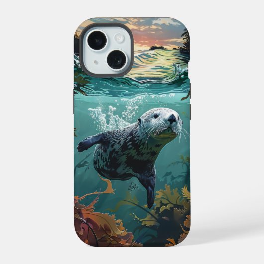 Sea Otter iPhone 15 Hülle (Rückseite)