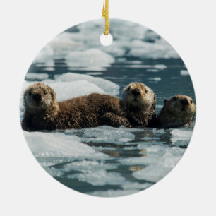 Sea Otter Keramik Ornament