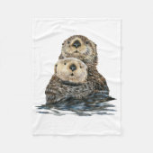 Sea Otter mit Pup Fleece Blanket (Vorderseite)