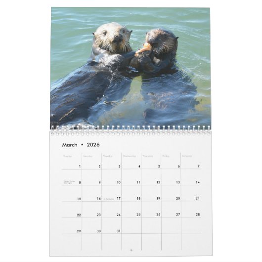 Sea Otter Mom and Pup Calendar #1 Kalender (Mär 2026)