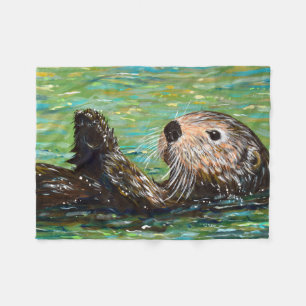 Sea Otter Painting Fleecedecke