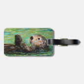 Sea Otter Painting Gepäckanhänger (Rückseite horizontal)