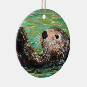 Sea Otter Painting Keramik Ornament (Rechts)