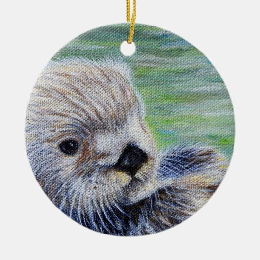 Sea Otter Painting Keramik Ornament (Vorne)