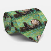Sea Otter Painting Krawatte (Gerollt)