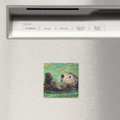 Sea Otter Painting Magnet (In Situ (Geschirrspüler))