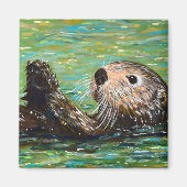 Sea Otter Painting Magnet (Vorne)