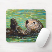 Sea Otter Painting Mousepad (Mit Mouse)