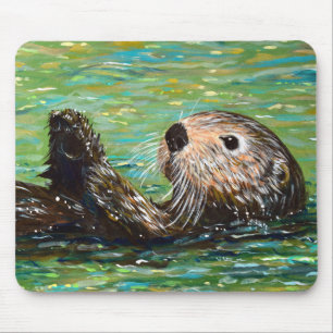 Sea Otter Painting Mousepad