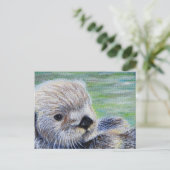 Sea Otter Painting Postkarte (Stehend Vorderseite)