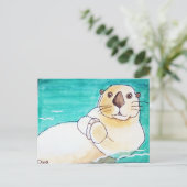 Sea Otter Postcard Postkarte (Stehend Vorderseite)