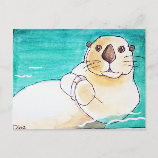 Sea Otter Postcard Postkarte (Vorderseite)