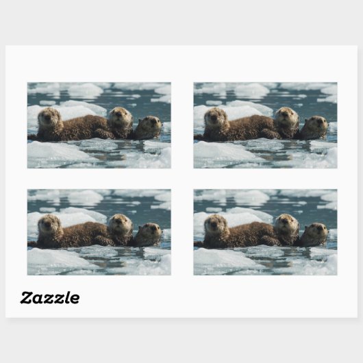 Sea Otter Rechteckiger Aufkleber (Blatt)