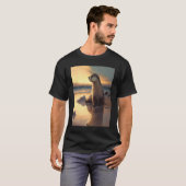 Sea Otter Retro Sunset Cute Otter 3 T-Shirt (Vorne ganz)