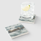 Sea Otter Steinuntersetzer (Seitenansicht)