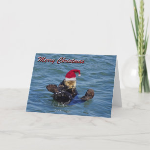 Sea Otter Weihnachtskarte Feiertagskarte