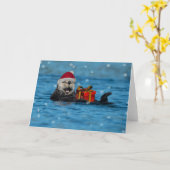 Sea Otter Weihnachtskarte Karte (Gelbe Blume)